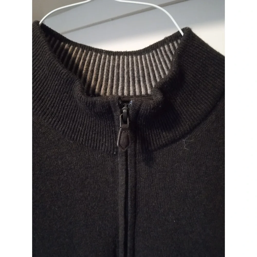 Jos. A. Bank Reserve 1/4 Zip Sweater Mens XL Brown Wool Cashmere Italian Yarn‎